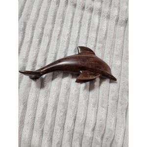 Carved wooden dolphin Vintage 7 inches b34